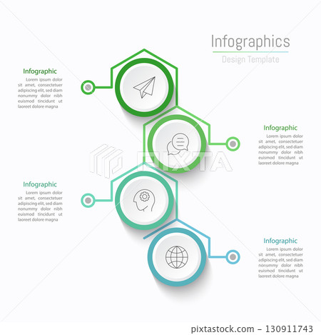 Infographic 4 options design elements for your business data. Vector Illustration. 130911743