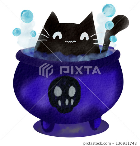 cute black cat in halloween cute black cat in halloween 130911748
