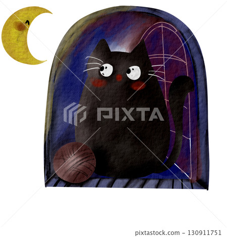 cute black cat in halloween cute black cat in halloween 130911751