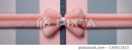 A Gift of Elegance: An alluring and refined image that focuses on a delicate pink bow, creating a subtle narrative of celebration, surprise, or thoughtfulness. 130911923