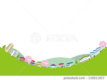 流行又可愛的城市景觀插圖 流行又可愛的城市景觀插圖 130911957