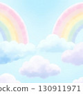 rainbow on sky illustration 130911971