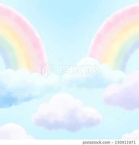 rainbow on sky illustration rainbow on sky illustration 130911971