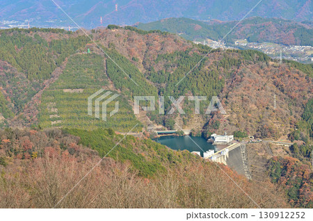 View from the observation deck at the summit of Mount Takatori in Tanzawa, Miyagase Dam 130912252