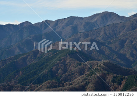 View from the observation deck at the summit of Mount Takatori in Tanzawa, Mount Tonodake and Mount Tanzawa View from the observation deck at the summit of Mount Takatori in Tanzawa, Mount Tonodake and Mount Tanzawa 130912256