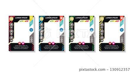 Game card frame template set collection. 130912357
