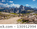 Rocky Peaks of the Dolomites are Covered in Snow in Places 130912994