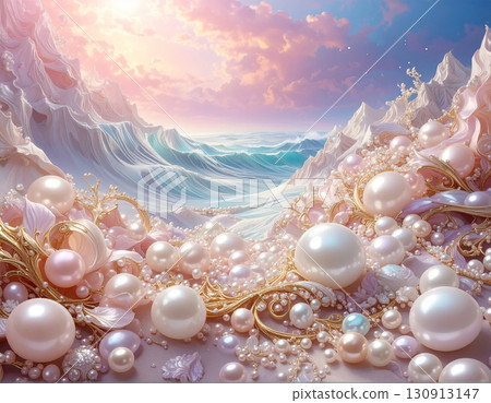 珍珠圖案生成AI背景 130913147