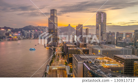 Sept 6 2025 Serene View from Tsim Sha Tsui Waterfront Sunset 130913717