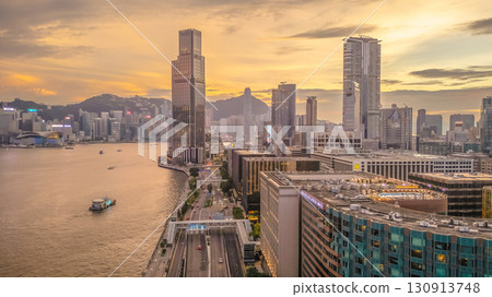 Sept 6 2025 Serene View from Tsim Sha Tsui Waterfront Sunset 130913748