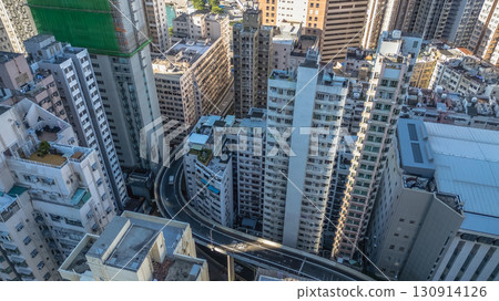 Sept 13 2025 Flyover above residential buildings in Shek Tong Tsui Sept 13 2025 Flyover above residential buildings in Shek Tong Tsui 130914126