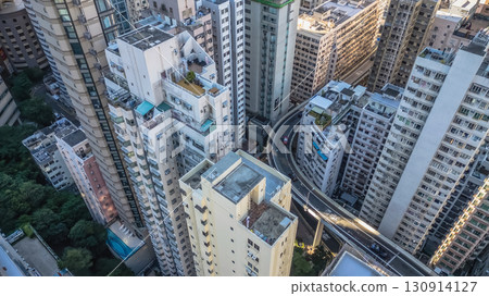 Sept 13 2025 Flyover above residential buildings in Shek Tong Tsui 130914127