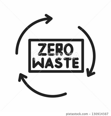 Zero waste icon. Suitable for mobile apps, web apps and print media. 130914387