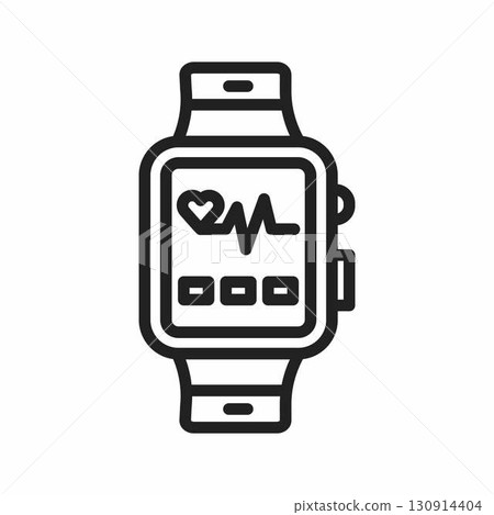 Wearable watch icon. Suitable for mobile apps, web apps and print media. Wearable watch icon. Suitable for mobile apps, web apps and print media. 130914404