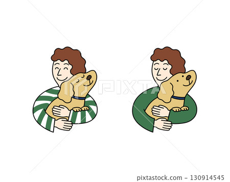 Man holding a dog Man holding a dog 130914545
