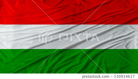 Close up of Hungary flag waving. Flag of Hungary with cloth texture Close up of Hungary flag waving. Flag of Hungary with cloth texture 130914617