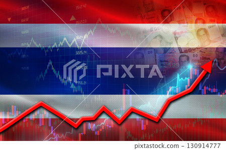 Thailand economic growth on financial graph. Thailand financial growth on market graph Thailand economic growth on financial graph. Thailand financial growth on market graph 130914777