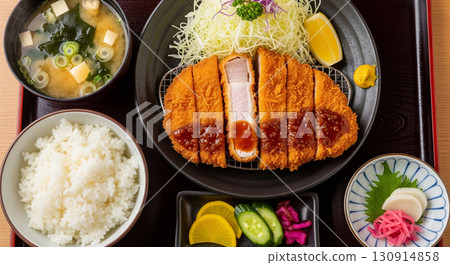 Japanese Style Pork Cutlet Set Meal Japanese Style Pork Cutlet Set Meal 130914858