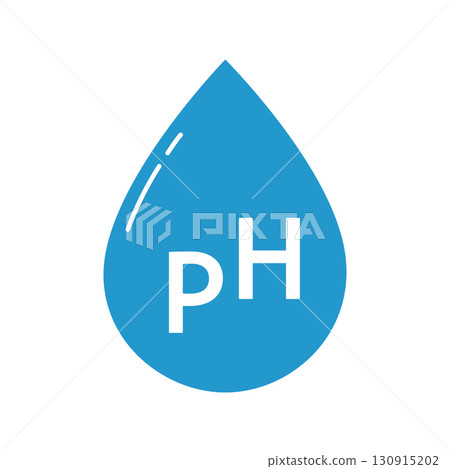 Ph icon, line blue simple set. Neutral balance skin, web symbol. Drop with PH symbol. certified, tested products for skin, hair and food. Healthcare cosmetic natural  130915202