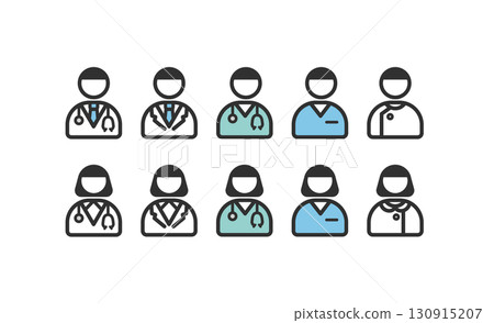 Doctor, nurse, medical personnel icon illustration Doctor, nurse, medical personnel icon illustration 130915207