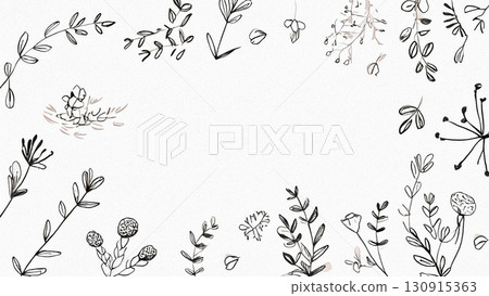 Stylish plant and leaf frame material Stylish plant and leaf frame material 130915363