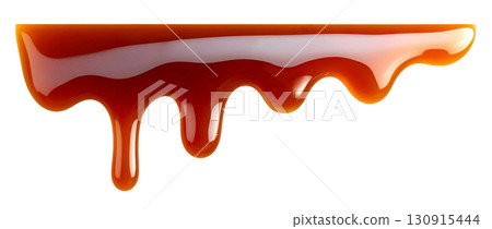 現實醬油/醬汁滴在白色背景上 130915444