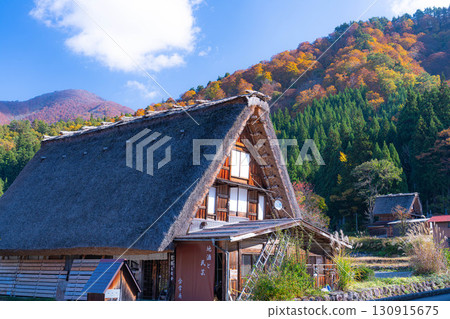 【世界遺產】紅葉盛開的白川鄉【岐阜縣】 130915675