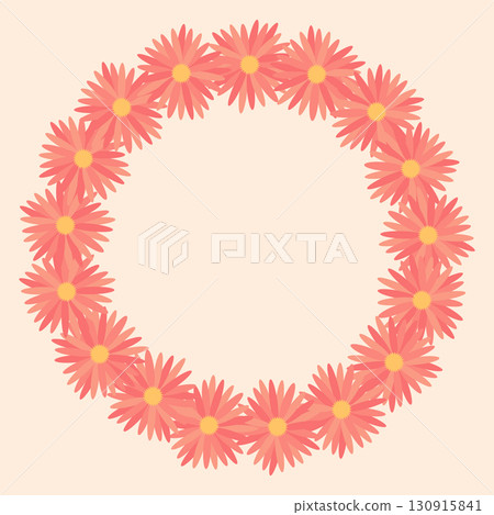 Elegant Pink Daisy Wreath on Soft Pastel Background Elegant Pink Daisy Wreath on Soft Pastel Background 130915841