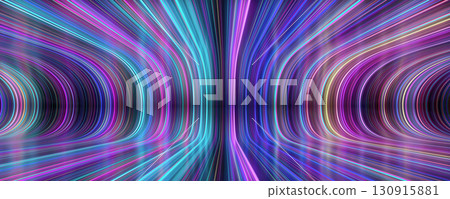 Futuristic Neon Tunnel Illusion 130915881