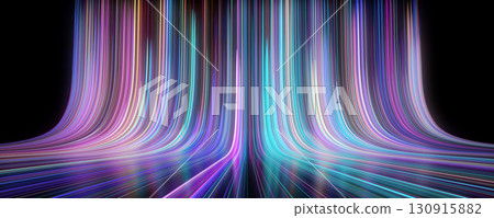 Neon Vertical Curved Light Columns 130915882