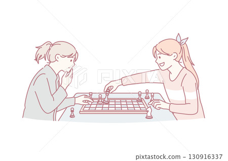 Intellectual game and playing chess concept. Intellectual game and playing chess concept. 130916337