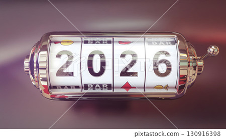 An image of 2026 using a slot machine motif 130916398