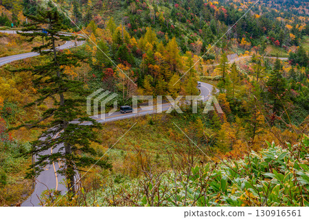 (群馬縣)沿著志賀草津道路的風景和秋葉景色 (群馬縣)沿著志賀草津道路的風景和秋葉景色 130916561