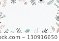 A stylish white background frame of plants in gentle colors 130916650