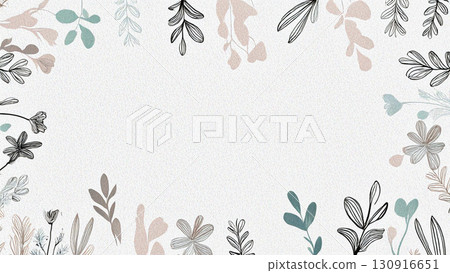 Stylish plant illustration frame 130916651