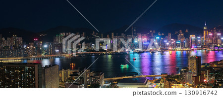 Sept 12 2025 Victoria Harbour skyline view in Hong Kong Sept 12 2025 Victoria Harbour skyline view in Hong Kong 130916742