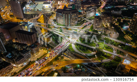 Sept 12 2025 Night traffic on Chatham Road North Hong Kong 130916754