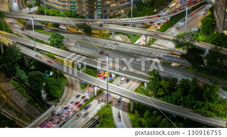 Sept 12 2025 Night traffic on Chatham Road North Hong Kong Sept 12 2025 Night traffic on Chatham Road North Hong Kong 130916755