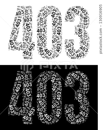 Typography illustration of 403 made from repeating numbers in black and white Typography illustration of 403 made from repeating numbers in black and white 130916905