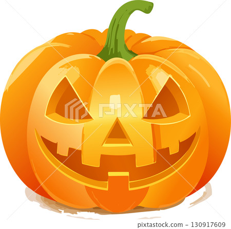 Halloween (orange pumpkin) Jack-o'-Lantern 130917609
