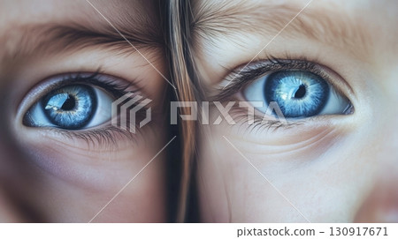 Twin Blue Eyes Innocence and Wonder. 130917671