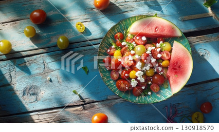 Summer Tomato  Watermelon Salad. 130918570