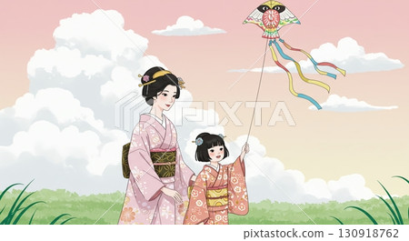 Great memories! Taisho-style kite flying 130918762