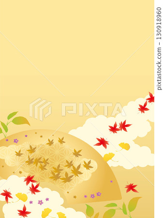 Autumn background 2025 (autumn leaves, etc.) vertical 5-1 vector 130918960