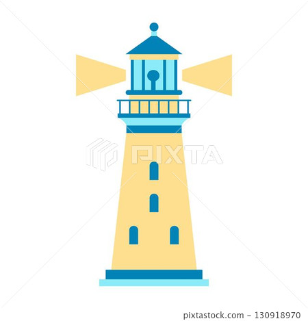 lighthouse isolated, flat style 130918970