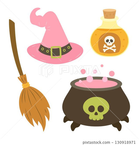 witch elements isolated on white 130918971