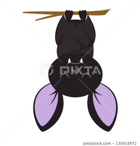 halloween cute bat, flat style 130918972