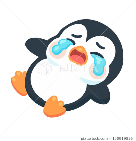 Illustration of Crying Penguin Cartoon Character Illustration of Crying Penguin Cartoon Character 130919856