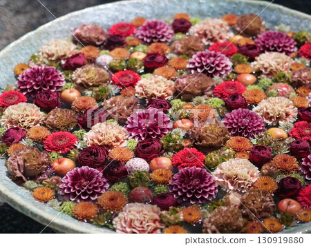 彩色紅紫色花水盆 彩色紅紫色花水盆 130919880