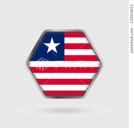 Liberia flag in a hexagon frame. Liberia flag in a hexagon frame. 130920015